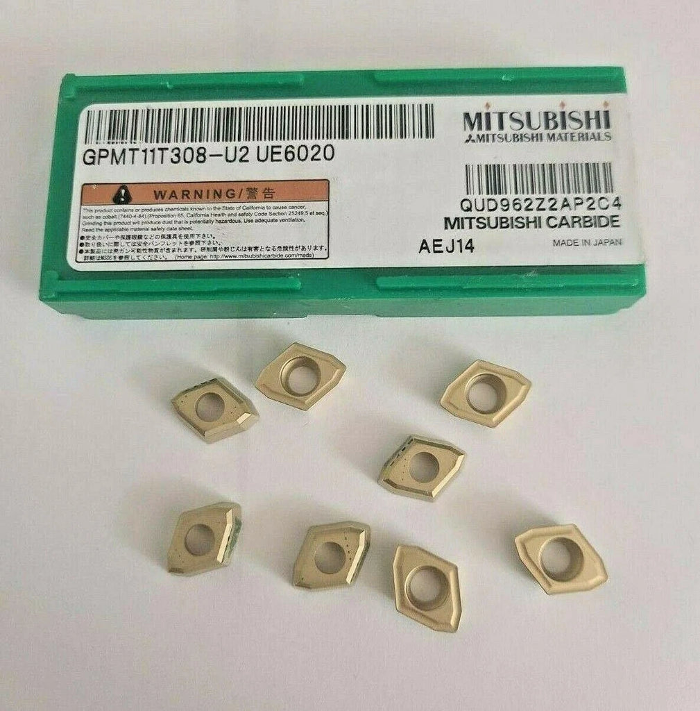 Mitsubishi AEJ14 GPMT 11T308-U2 UE6020 Carbide Inserts Lathe Milling Mill 8 Pcs