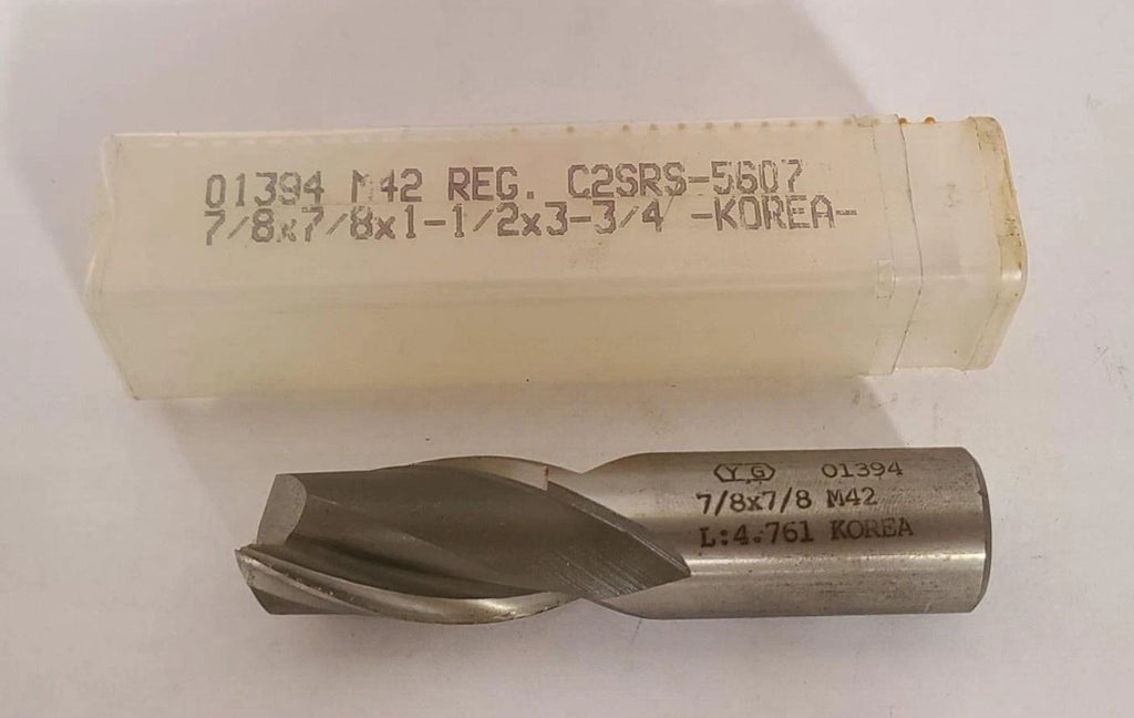 YG 2 Flutes HSS High Speed End Mill 7/8 Diameter M42 01394