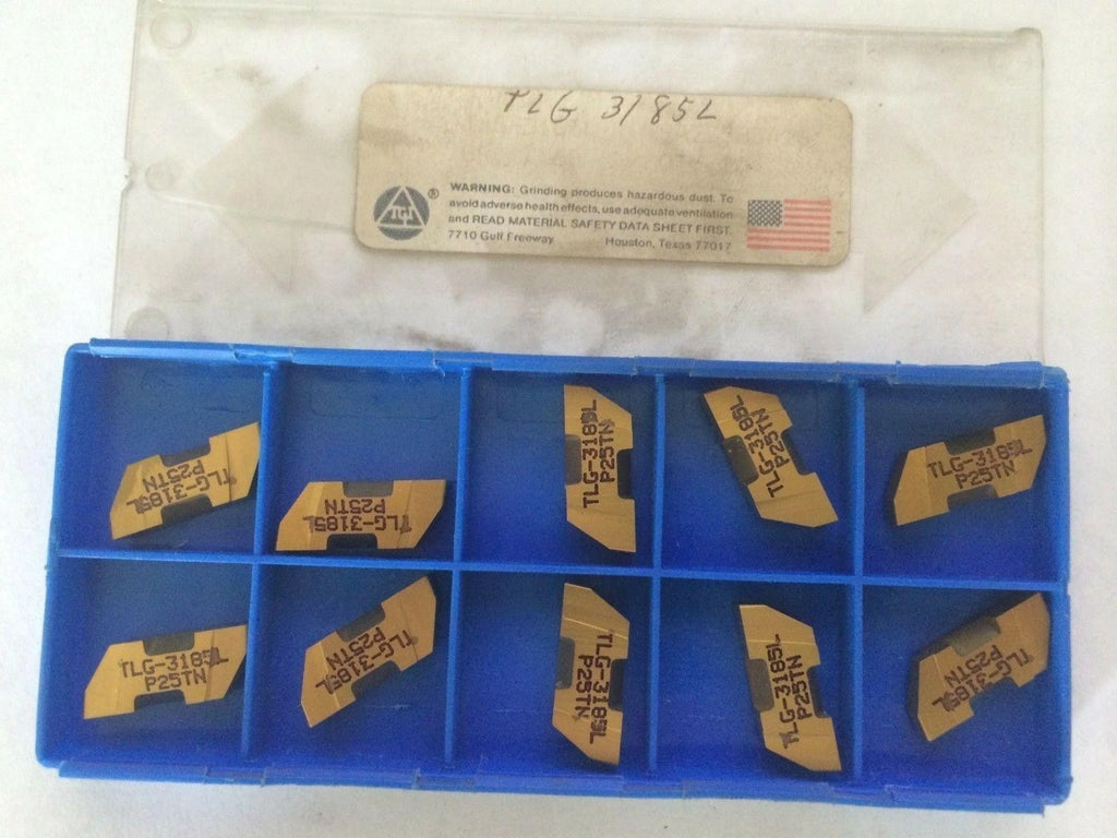 10 Pcs TGI USA Made TLG 3185L P25TN Lathe Grooving Carbide Inserts Tools Gold