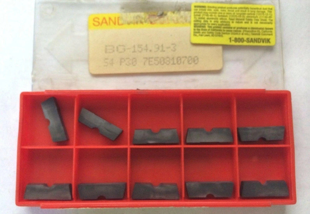 10 Pcs SANDVIK Coromant BG 154.91 3 S4 P30 Grooving Lathe Carbide Inserts Tools