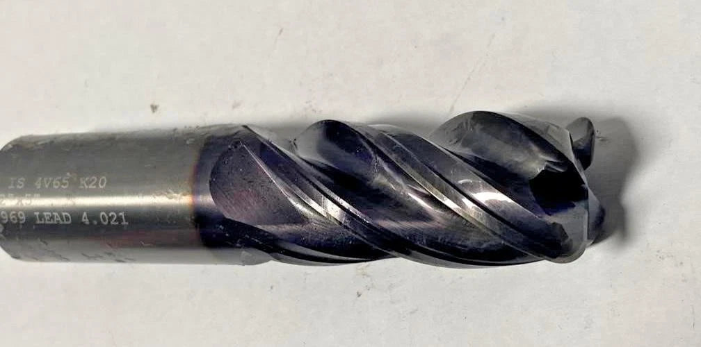 Solid Carbide End Mill 1" Shank 4 Flutes With Radius
