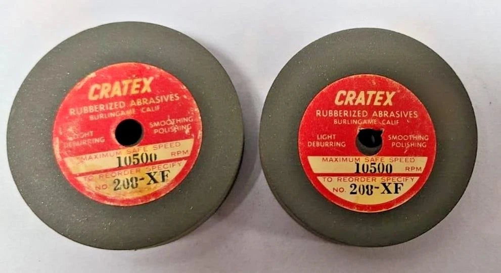 Lot of 2 Cratex USA 208-XF Wheel Rubberized Abrasive Smooth Polish 10500 RPM