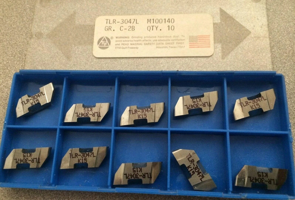 TGI USA Made TLR-3047 C-2B M100140 Lathe Grooving Carbide Inserts 10 Pcs New