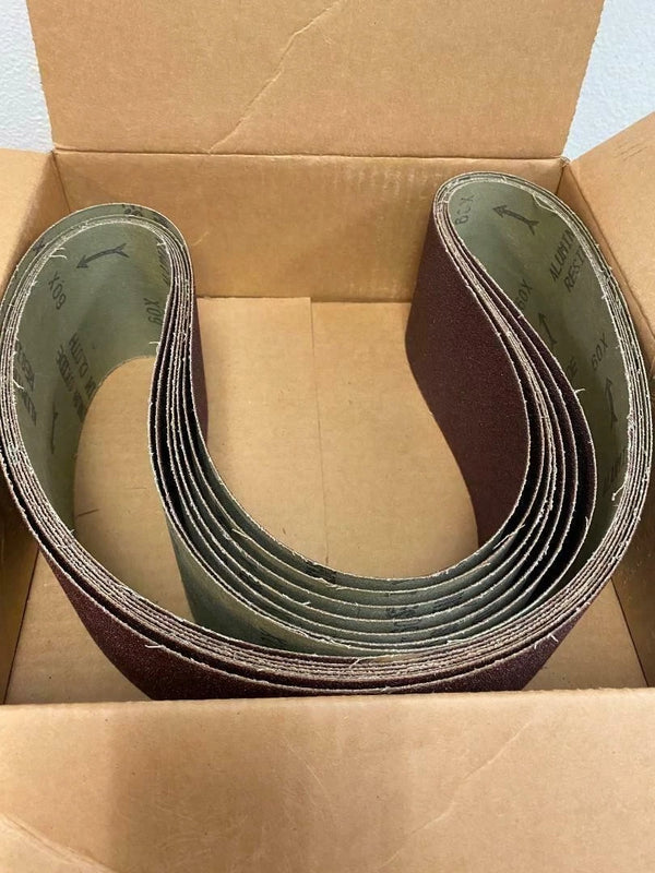 Lot of 7 Belt Sand Paper 60 Grit 4x54 Made By Western