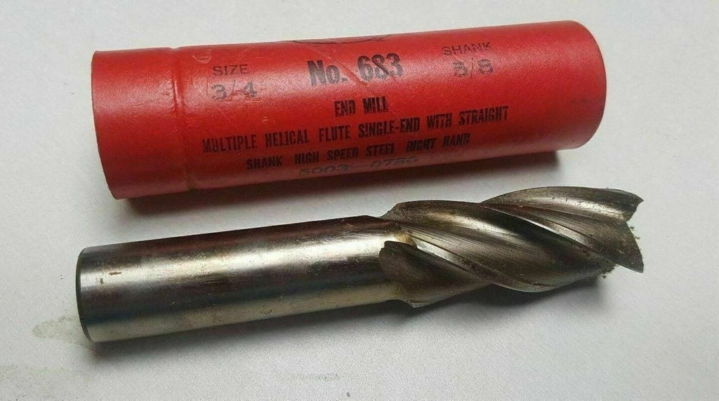 Cleveland 3/4 End Mill NO. 683 HSS 5/8 Shank 4 Flutes New USA Made