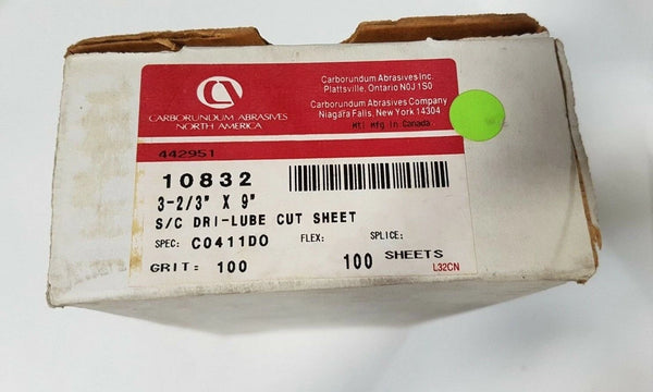 Carborundum Abrasives 100 Grit Dri-Lube Cut Sheets 10832 3-2/3" x 9" Jitterbug