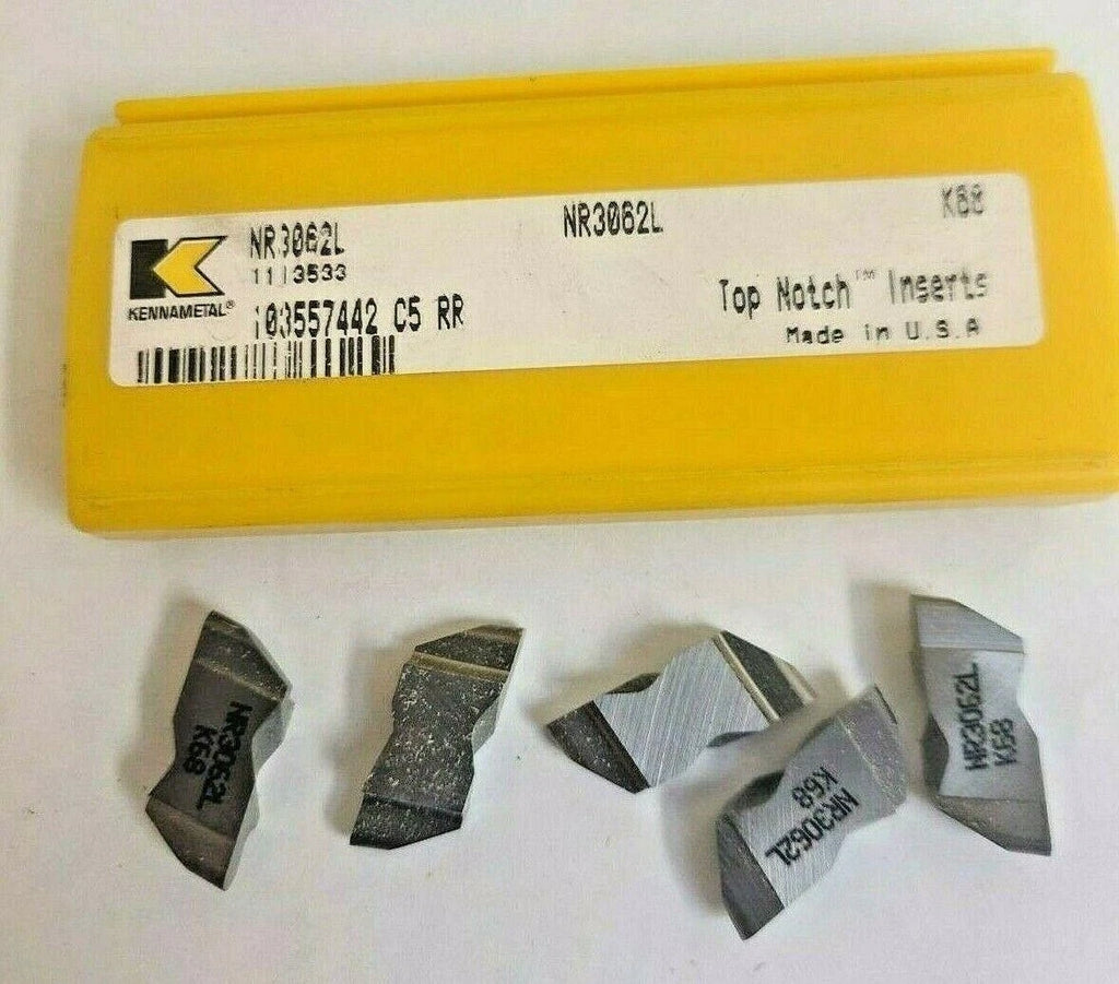 5 Pcs Kennametal NR 3062L K68 Top Notch Grooving Lathe Carbide Inserts New