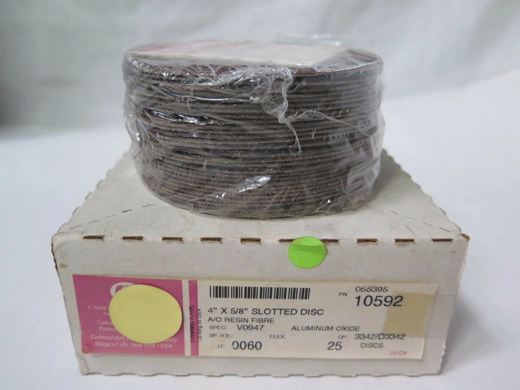 Carborundum Abrasives 4 x 5/8" A/O Resin Fiber Slotted Disc 10592 Grit 60 Qty 25
