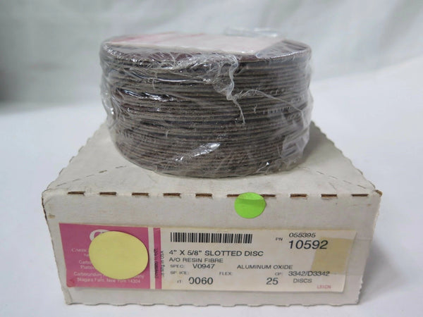 Carborundum Abrasives 4 x 5/8" A/O Resin Fiber Slotted Disc 10592 Grit 60 Qty 25