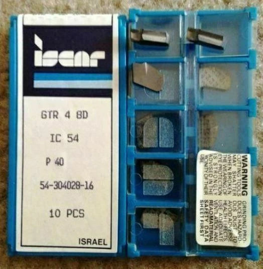 ISCAR GTR 4 8D IC 54 Carbide Inserts IC 20 Grooving 10 Pcs Lathe Cut-Off New