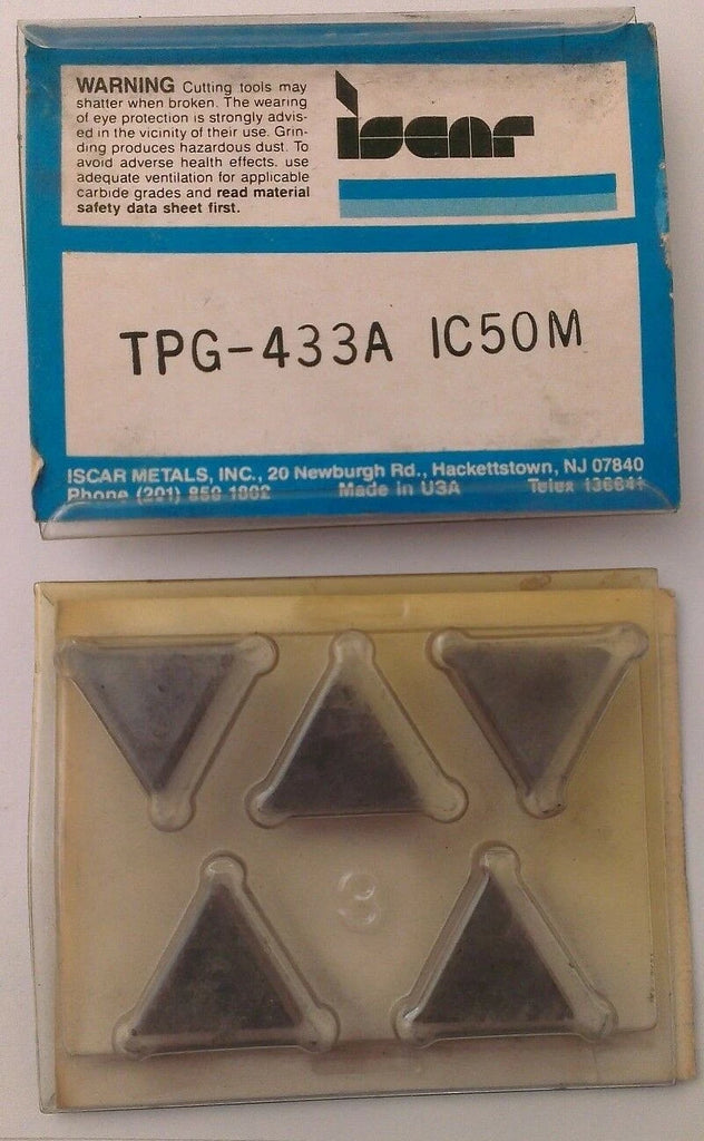 ISCAR TPG 433A IC 50M Carbide Inserts 5 Pcs Lathe Turning New Mill Tools