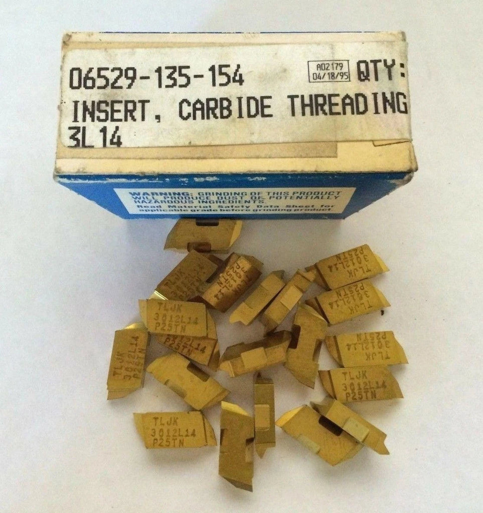 TGI USA Made TLJK P25TN 3012 L14 Lathe Grooving Carbide Inserts 20 Pcs Gold New