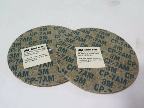 3M 4 x 1/8 x 1/4" Cut & Polish Unitized Wheel 14044 7A Med 12100 RPM Qty 2 New