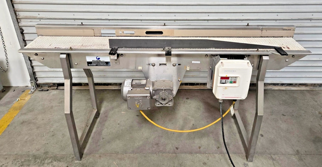 Stainless Steel Belt Conveyor 8" x 6 Feet Kleen Line Kleenline With SP500 Drive