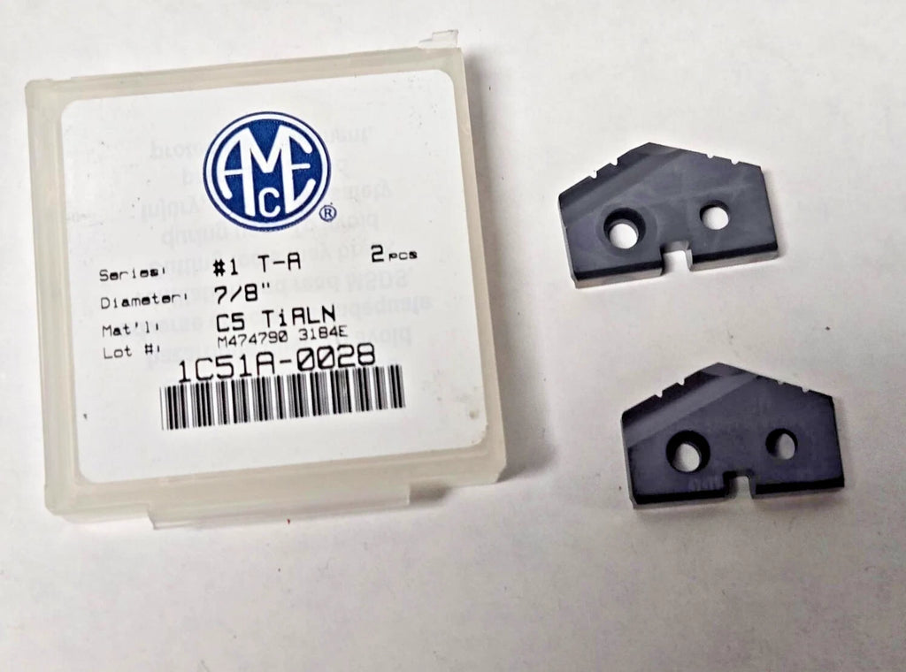 Allied Machine Engineering 7/8" Diameter #1 T-A C5 TIALN Spade Drill Insert 2Pcs
