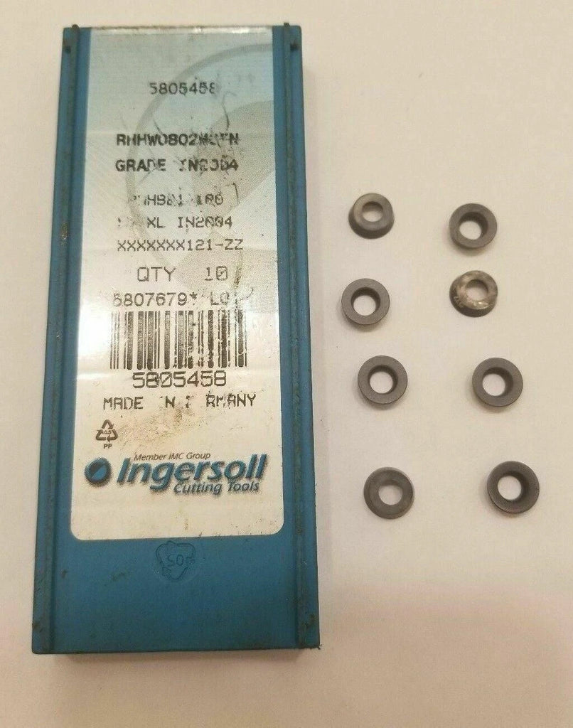8 Pcs Ingersoll Cutting Tools 5805458 RHHW0802MOTN IN2004 Lathe Carbide Inserts