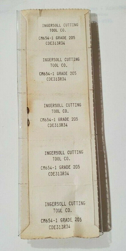 5 Pcs Ingersoll Cutting Tools CM 654-1 CDE313R34 205 Lathe Carbide Inserts New