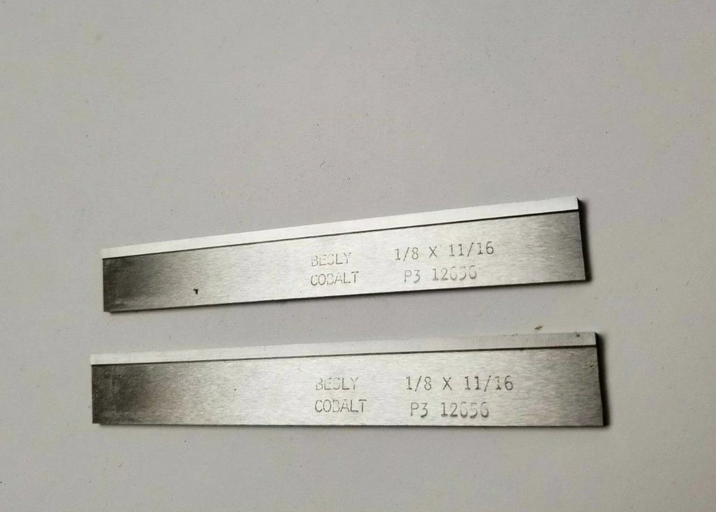 2 New 1/8 x 11/16 x 5" Rectangular Lathe Tool Cutting Cobalt Bit Blank BESLY
