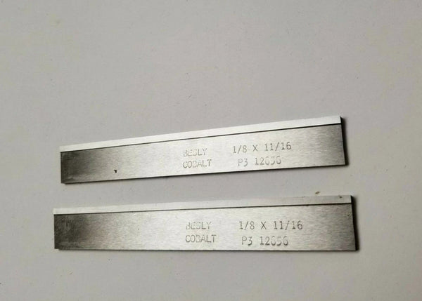 2 New 1/8 x 11/16 x 5" Rectangular Lathe Tool Cutting Cobalt Bit Blank BESLY