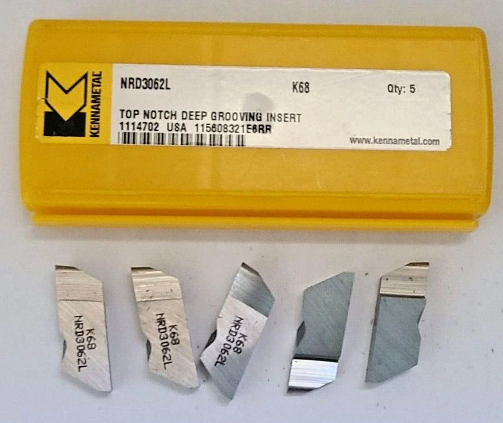 Kennametal NRD3062L K68 Deep Grooving Carbide Inserts Lathe Top Notch 5 Pcs New