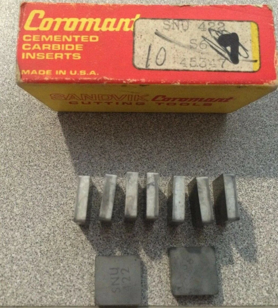 SANDVIK Coromant SNU 422 S6 45347 Lathe Mill Carbide Inserts 9 Pcs New Tools
