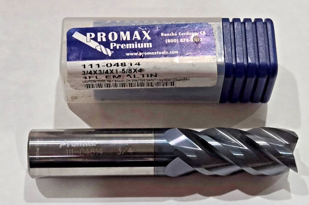 PROMAX Carbide Square End Mill 4FL 3/4" X 3/4" X 1-5/8" X 4" 111-04814