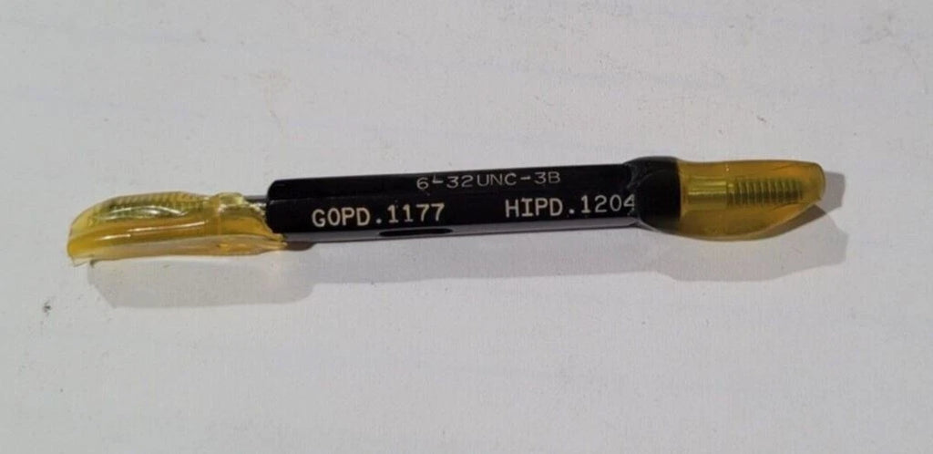 6-32 UNC-3B Thread Plug Gage GO & NO GO P.D. .1177 & HIPD .1204