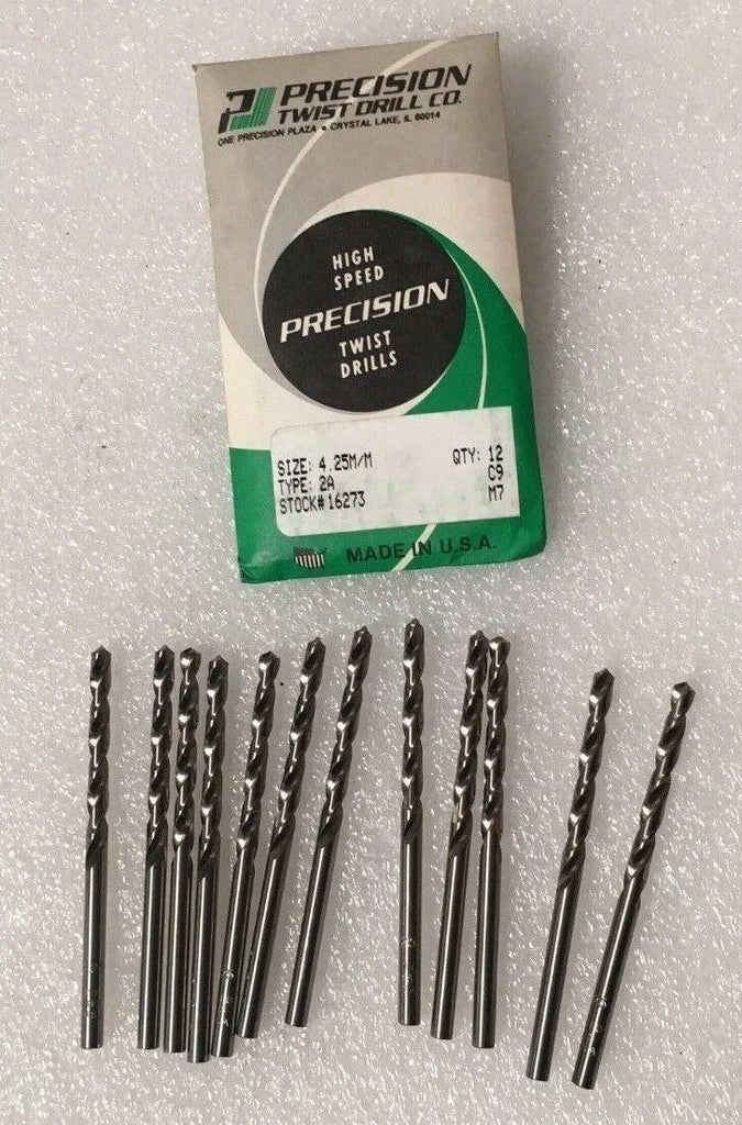 Lot of 12 High Speed Steel Drills 4.25 mm PRECISION Twist Drills Made in USA