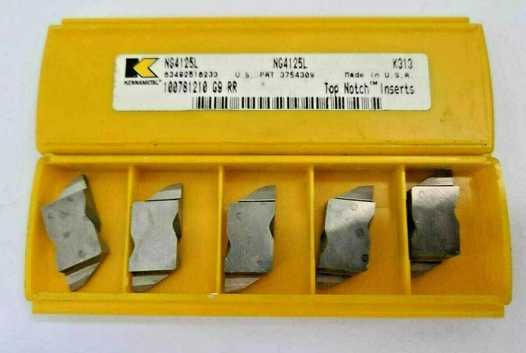Kennametal 5 Pcs Top Notch Carbide Grooving Inserts NG 4125L K 313 USA New Tools