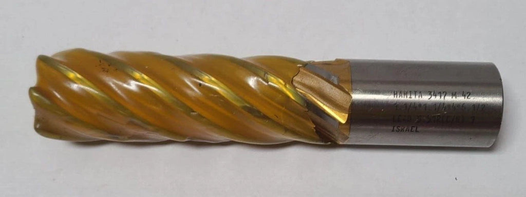 Hanita 6 Flutes End Mill High Speed Steel HSS Sharpen 1-1/4 Shank