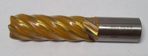 Hanita 6 Flutes End Mill High Speed Steel HSS Sharpen 1-1/4 Shank