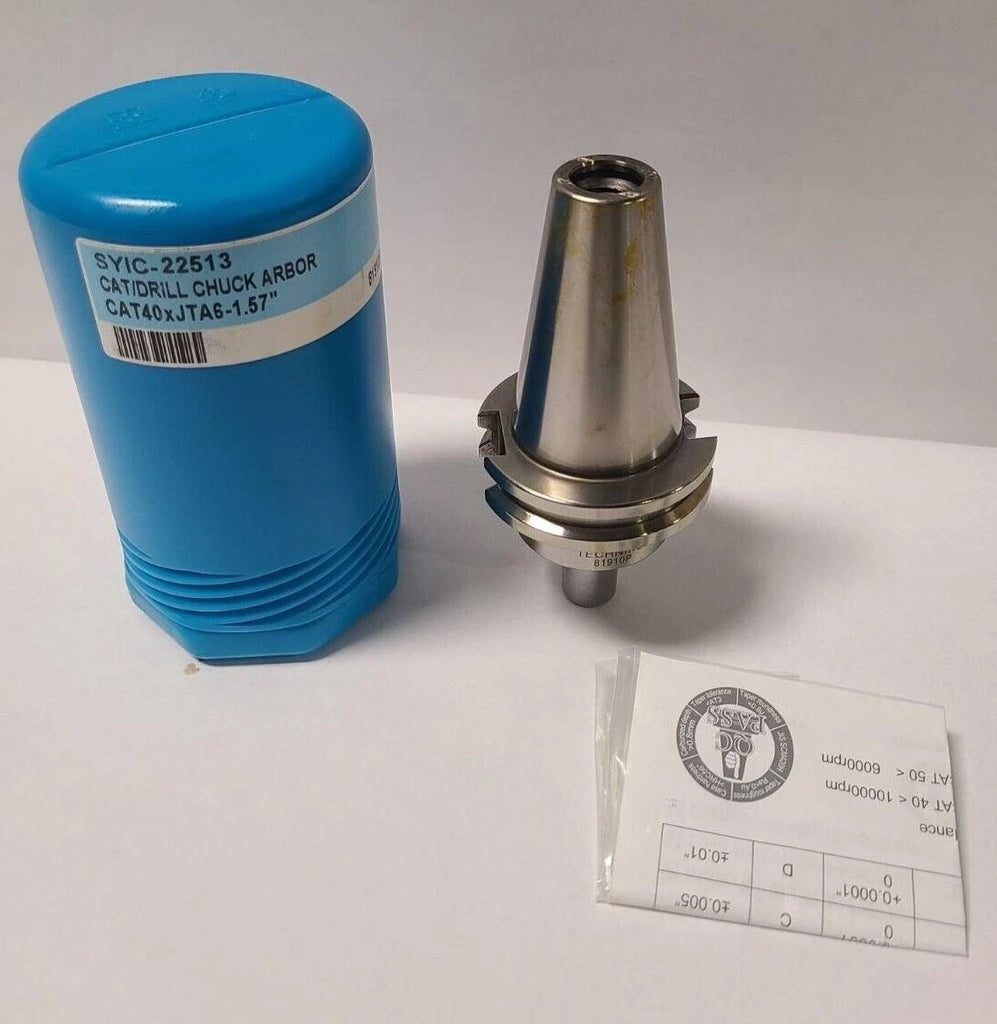 Techniks 22513 CAT40 Drill Chuck Arbor JTA6 1.57" SYIC-22513