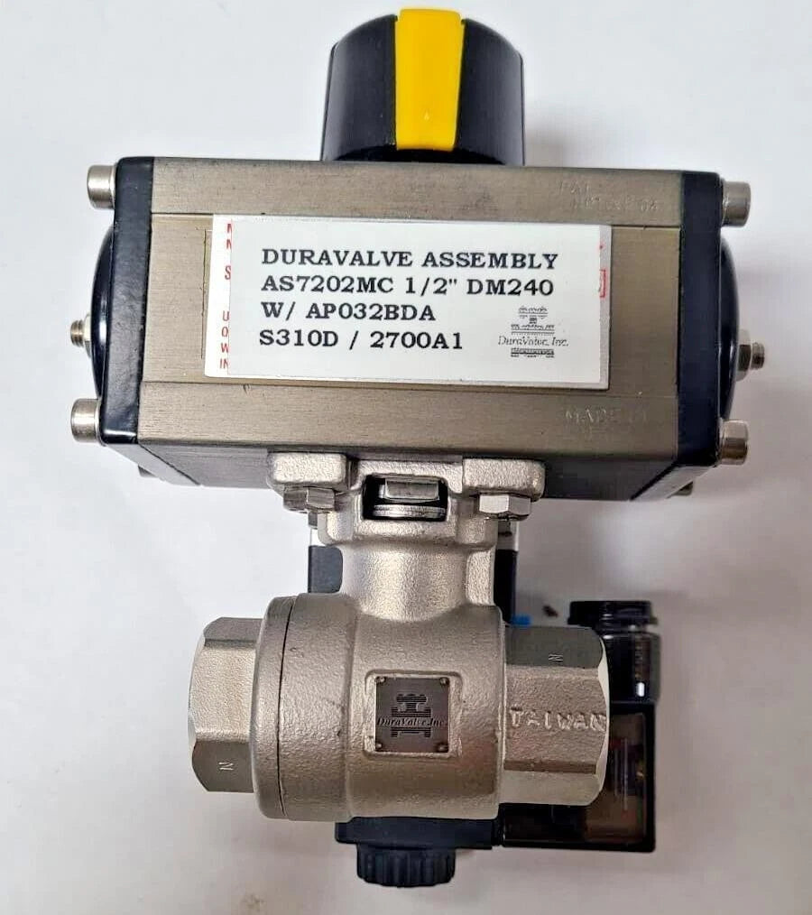 Duravalve Assy AS7202MC 1/2” DM240 W/AP032BDA S310D 2700A1 Actuated Ball Valve