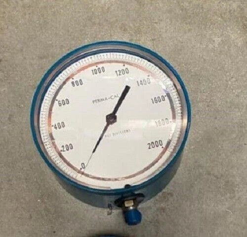 PERMA CAL Gauge 0-2000 Psig Psi division Pressure Test Gage