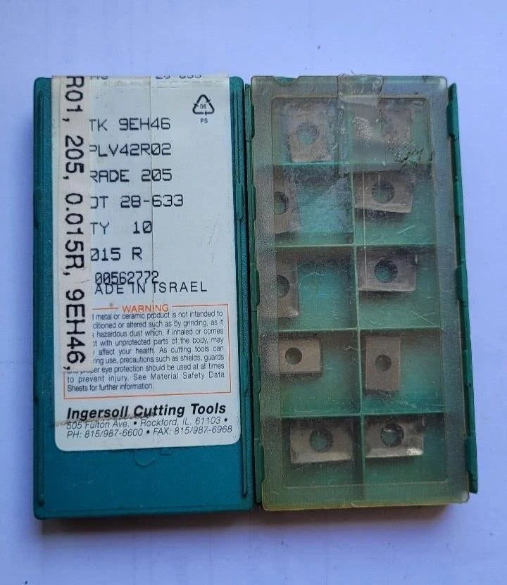 10 Pcs Ingersoll STK 9EH46 APLV42R02 GRADE 205 Carbide Inserts