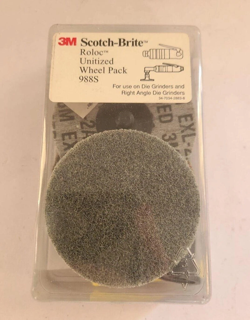 3M Roloc Disc Pack 988S Unitized Wheel Various 3 inch Discs Scotch-Brite
