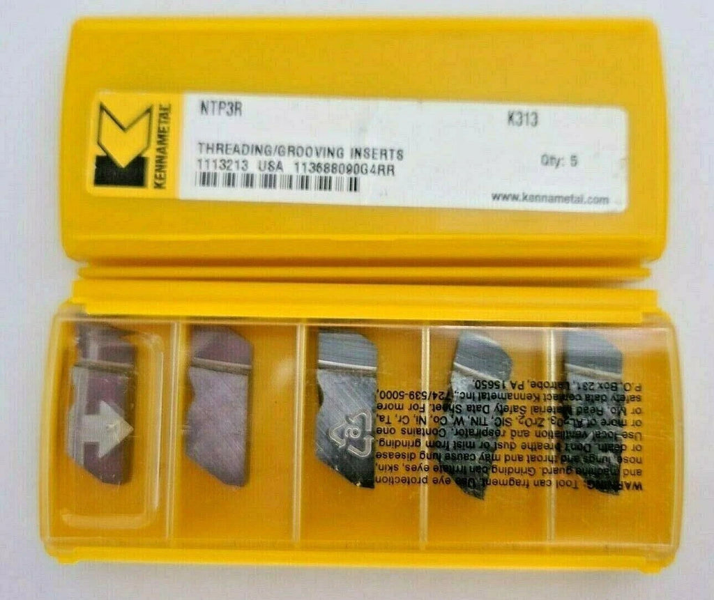 Kennametal 5 Pcs Top Notch Carbide Grooving Threading Inserts NTP 3R K313 USA