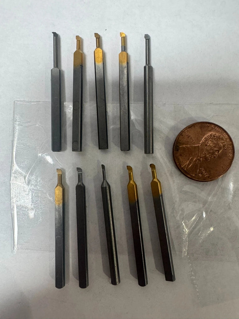 Lot 10 Solid Carbide Mini Micro Boring Bars Watchmaker Jewelry Lathe Threading