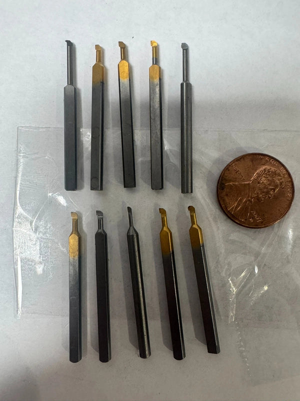 Lot 10 Solid Carbide Mini Micro Boring Bars Watchmaker Jewelry Lathe Threading