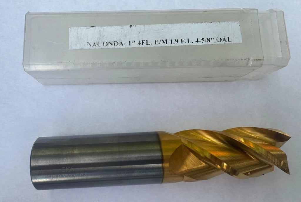 NEW Anaconda 1" Solid Carbide End Mill 4 Flute 4-5/8 OAL