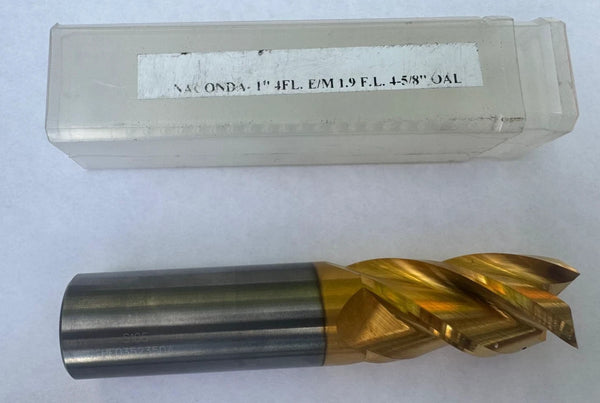 NEW Anaconda 1" Solid Carbide End Mill 4 Flute 4-5/8 OAL