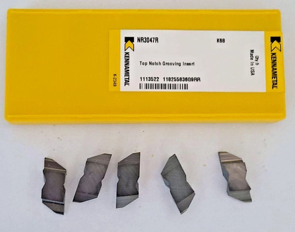 Kennametal NR3047R K68 Grooving Carbide Inserts Lathe Top Notch USA 5 Pcs New