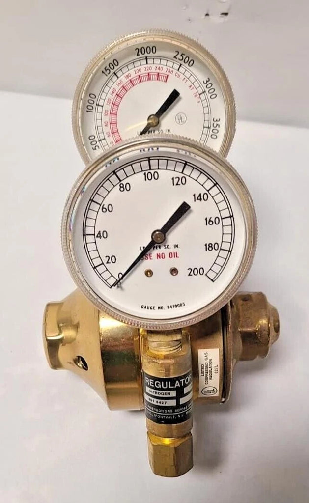UL Airco 327L COMPRESSED Gas Regulator Nitrogen Brass PRESSURE 806 8427 555