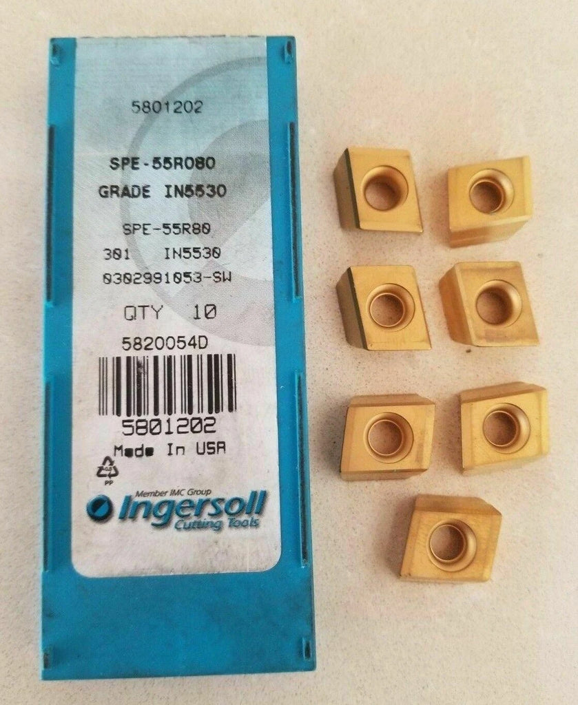 7 Pcs Ingersoll Cutting Tools SPE 55R080 IN5530 5801202 Mill Carbide Inserts