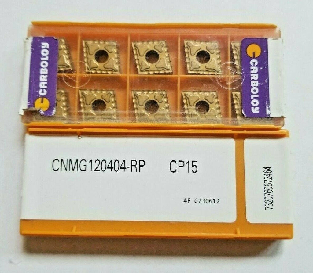 10 Pcs CARBOLOY CNMG 120404-RP CP15 Carbide Inserts Lathe Tools New