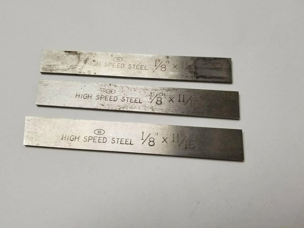 1/8 x 11/16 x 5" Rectangle Lathe Tool Cutting Bits HSS High Speed Steel Lot of 3