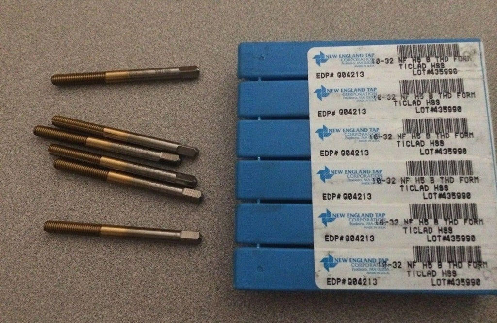 Lot of 6 Pcs New England Tap 10-32 NF H5 B THD Form Ticlad HSS Q04213 435990