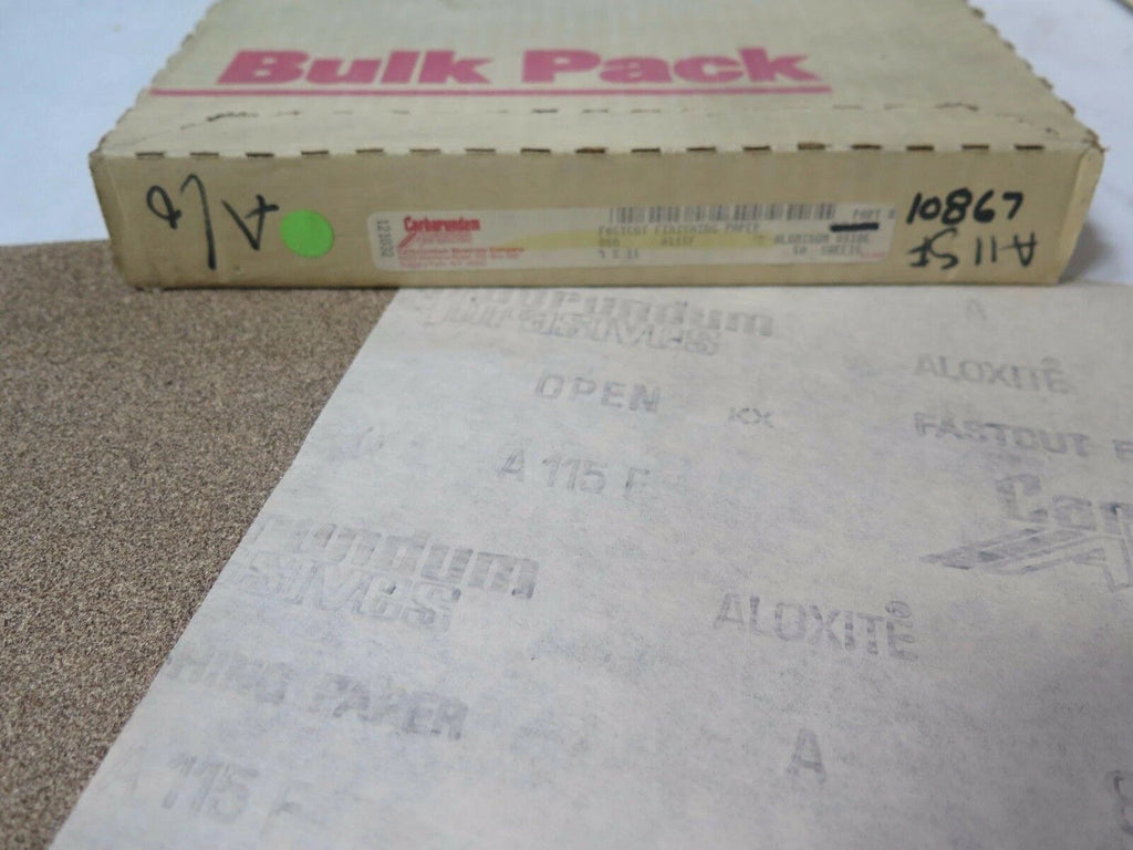 Lot 100 Carborundum Fastcut Finishing Paper 9 x 11" Aluminum Oxide 80 Grit 10867
