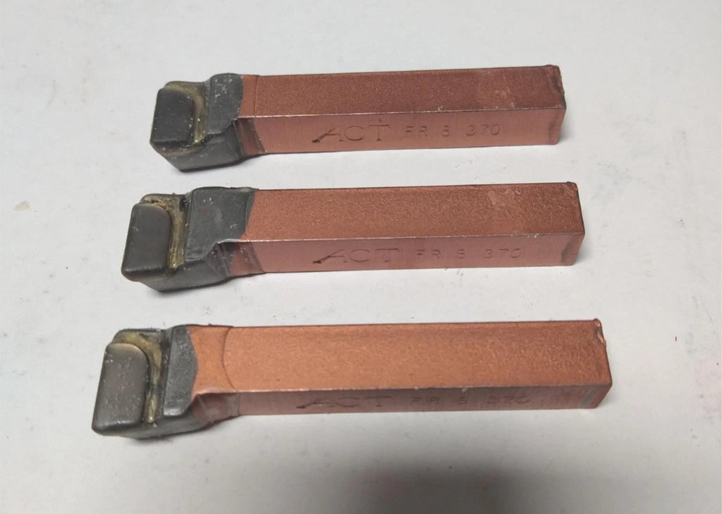 ACT Brazed Tipped Carbide Lathe Tool Bit 1/2" Shank FR 8 370 USA Made Lot of 3