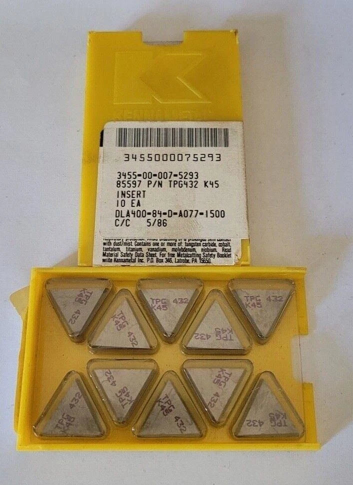 10 Pcs Kennametal TPG 432 K45 Lathe Carbide Inserts New Tool